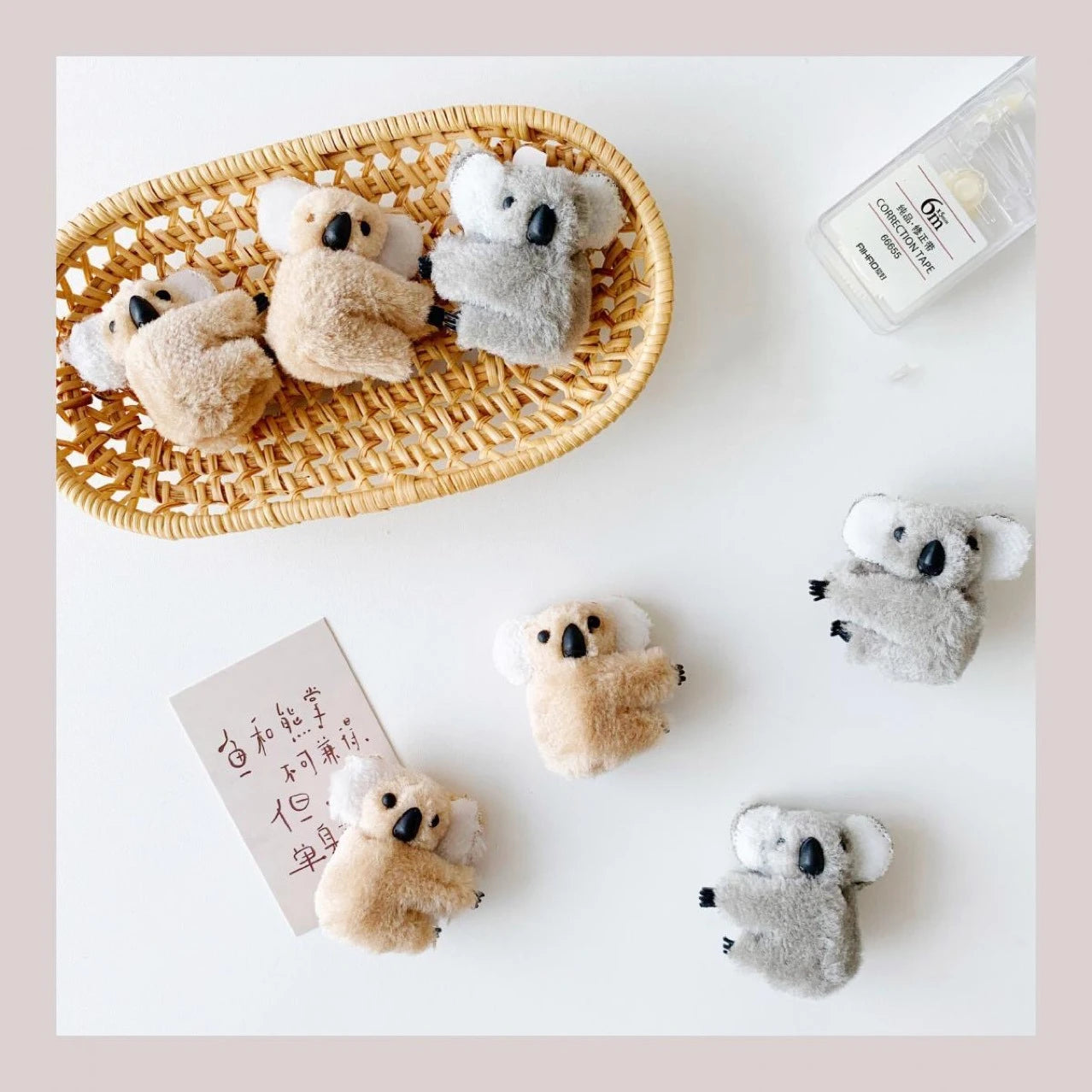 5PCS Fashion 3D Plush Koala Hairpins – Cute Cartoon Animal Hair Clips for Women & Girls