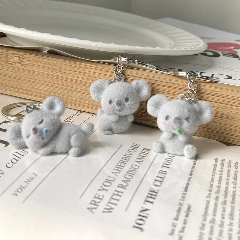 Fluffy Koala Doll Keychain – Cute Plush Animal Charm for Bags, Keys & Gifts