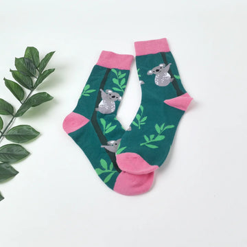 Women's Cute Koala Cotton Socks β Fun Mid-Tube Style for All Seasons