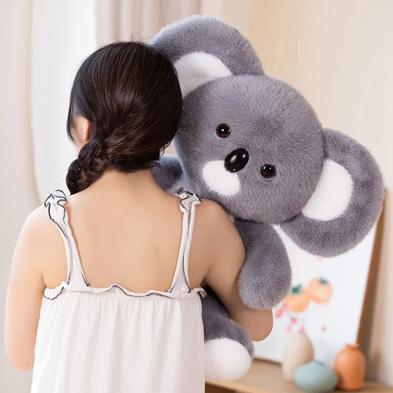 Soft Gray Koala Plush Toy – Realistic Sitting Stuffed Animal Gift for Kids & Christmas