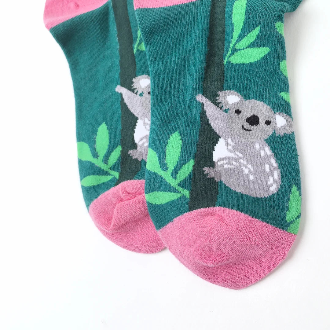 Women's Cute Koala Cotton Socks β Fun Mid-Tube Style for All Seasons