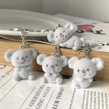 Fluffy Koala Doll Keychain β Cute Plush Animal Charm for Bags, Keys & Gifts