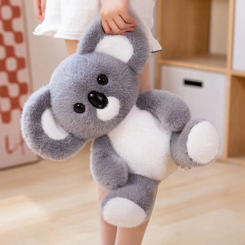 Soft Gray Koala Plush Toy – Realistic Sitting Stuffed Animal Gift for Kids & Christmas