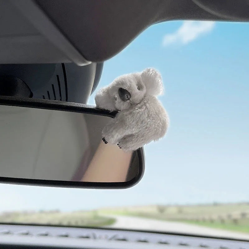 Plush Koala Car Decoration – Cute Rearview Mirror & Sun Visor Accessory Gift
