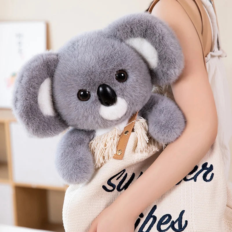 Soft Gray Koala Plush Toy – Realistic Sitting Stuffed Animal Gift for Kids & Christmas