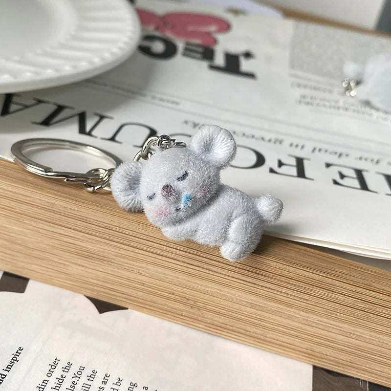 Fluffy Koala Doll Keychain – Cute Plush Animal Charm for Bags, Keys & Gifts