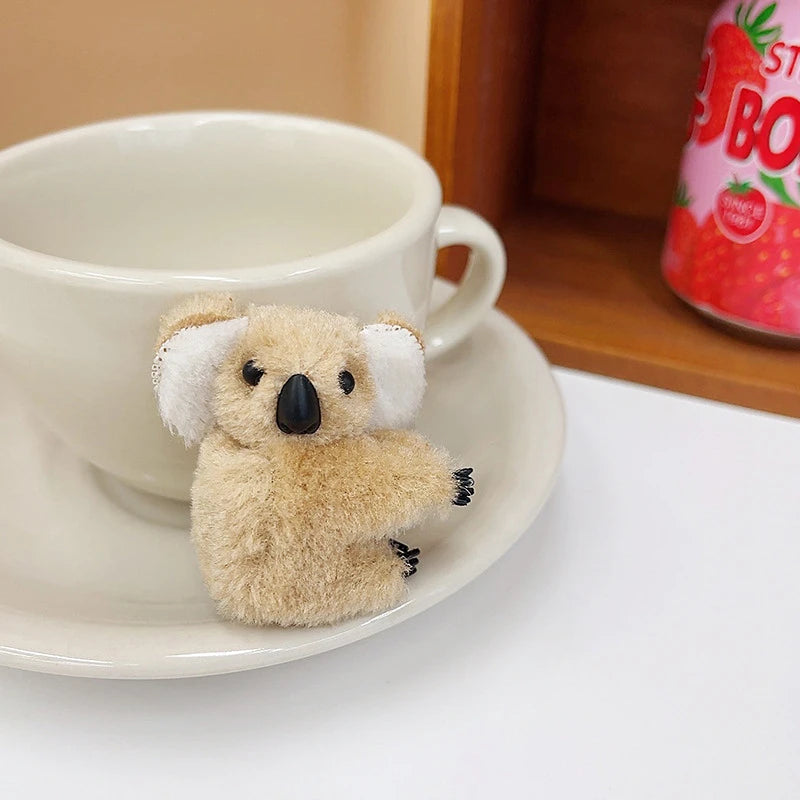 5PCS Fashion 3D Plush Koala Hairpins – Cute Cartoon Animal Hair Clips for Women & Girls