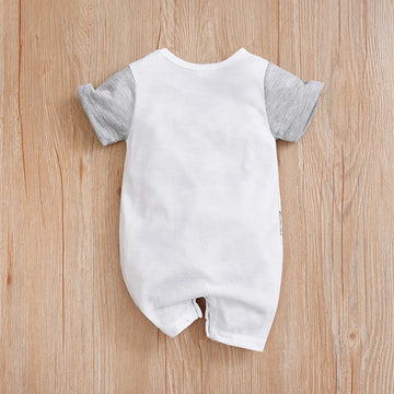 Newborn Baby Boy & Girl Grey Koala Print Romper – Summer Short Sleeve One-Piece (0-18 Months)