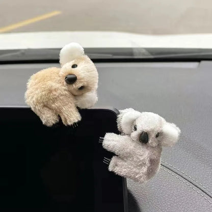 Plush Koala Car Decoration – Cute Rearview Mirror & Sun Visor Accessory Gift