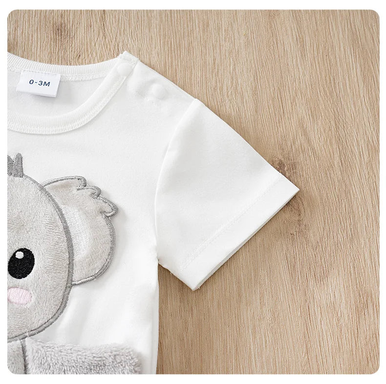 Baby Koala Romper (0–18 Months) – Short Sleeve, 3D Koala Design with Movable Limbs (Unisex)