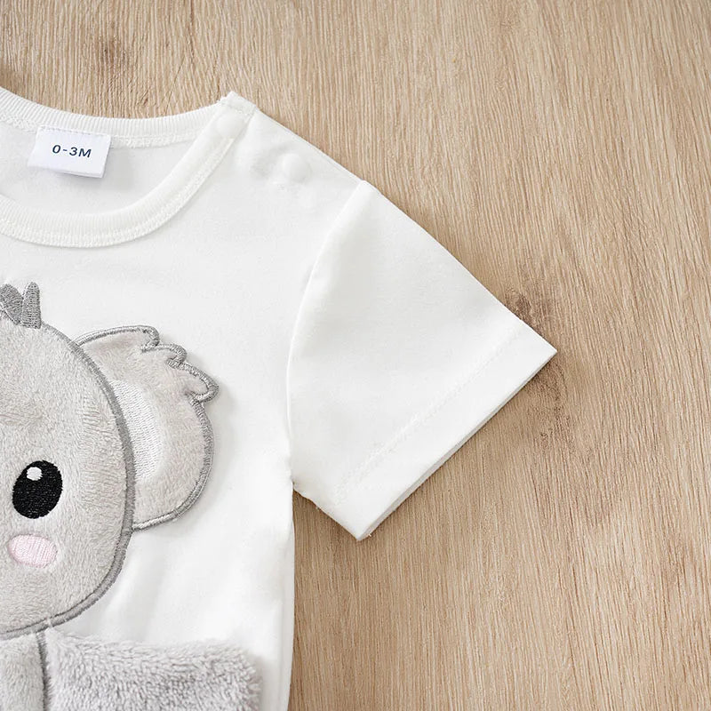 Baby Koala Romper (0–18 Months) – Short Sleeve, 3D Koala Design with Movable Limbs (Unisex)