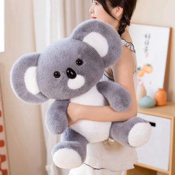 Soft Gray Koala Plush Toy – Realistic Sitting Stuffed Animal Gift for Kids & Christmas