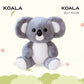Soft Gray Koala Plush Toy – Realistic Sitting Stuffed Animal Gift for Kids & Christmas