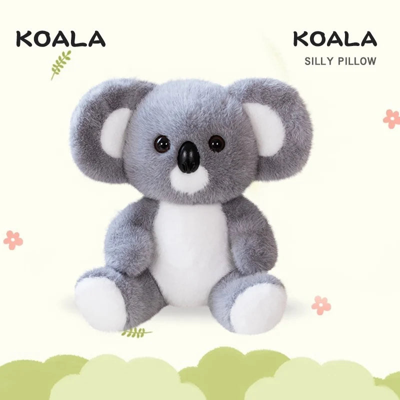 Soft Gray Koala Plush Toy – Realistic Sitting Stuffed Animal Gift for Kids & Christmas