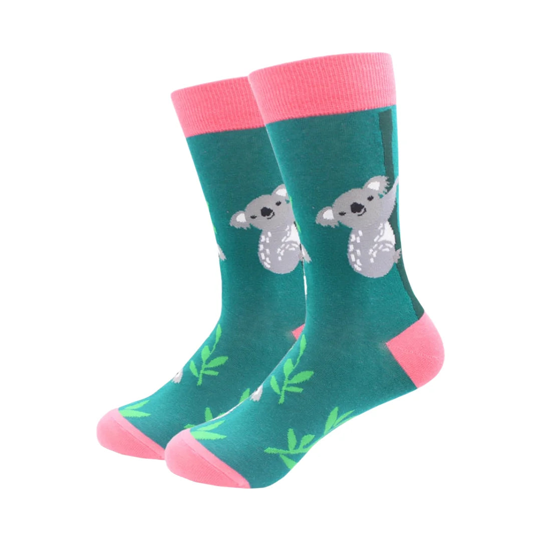 Women's Cute Koala Cotton Socks – Fun Mid-Tube Style for All Seasons
