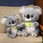 Big Cute Sitting Gray Koala With Leaves Plush Toys Simulation Australia Koala Stuffed Animal Soft Toys For Children Xmas Gifts