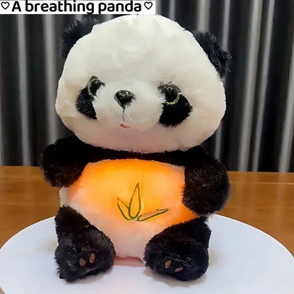 Baby Breathing panda Baby Soothing Plush Doll Toy Baby Kids Soothing Music Sleeping Companion Sound and Light Doll Toy Gift