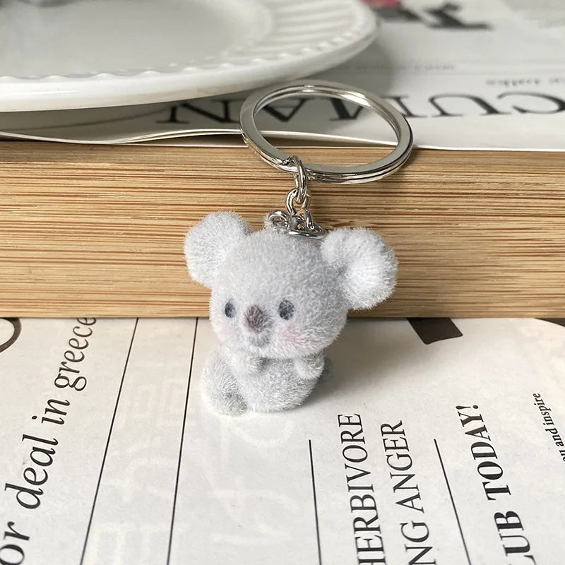 Fluffy Koala Doll Keychain – Cute Plush Animal Charm for Bags, Keys & Gifts