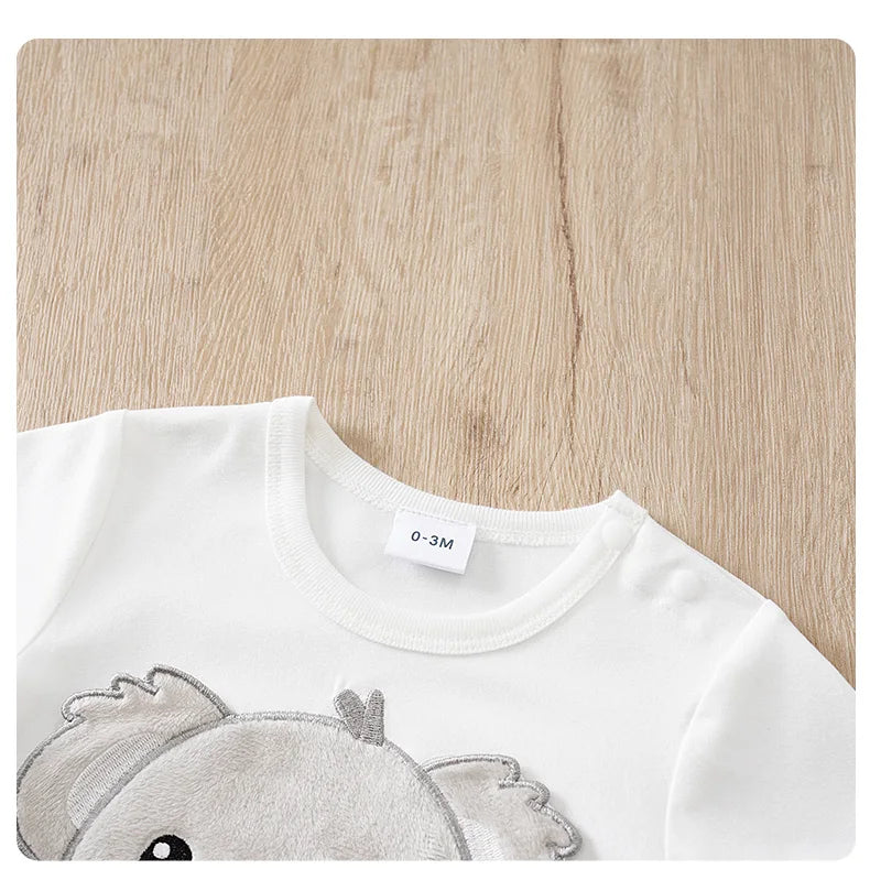 Baby Koala Romper (0–18 Months) – Short Sleeve, 3D Koala Design with Movable Limbs (Unisex)
