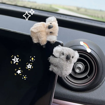 Plush Koala Car Decoration – Cute Rearview Mirror & Sun Visor Accessory Gift