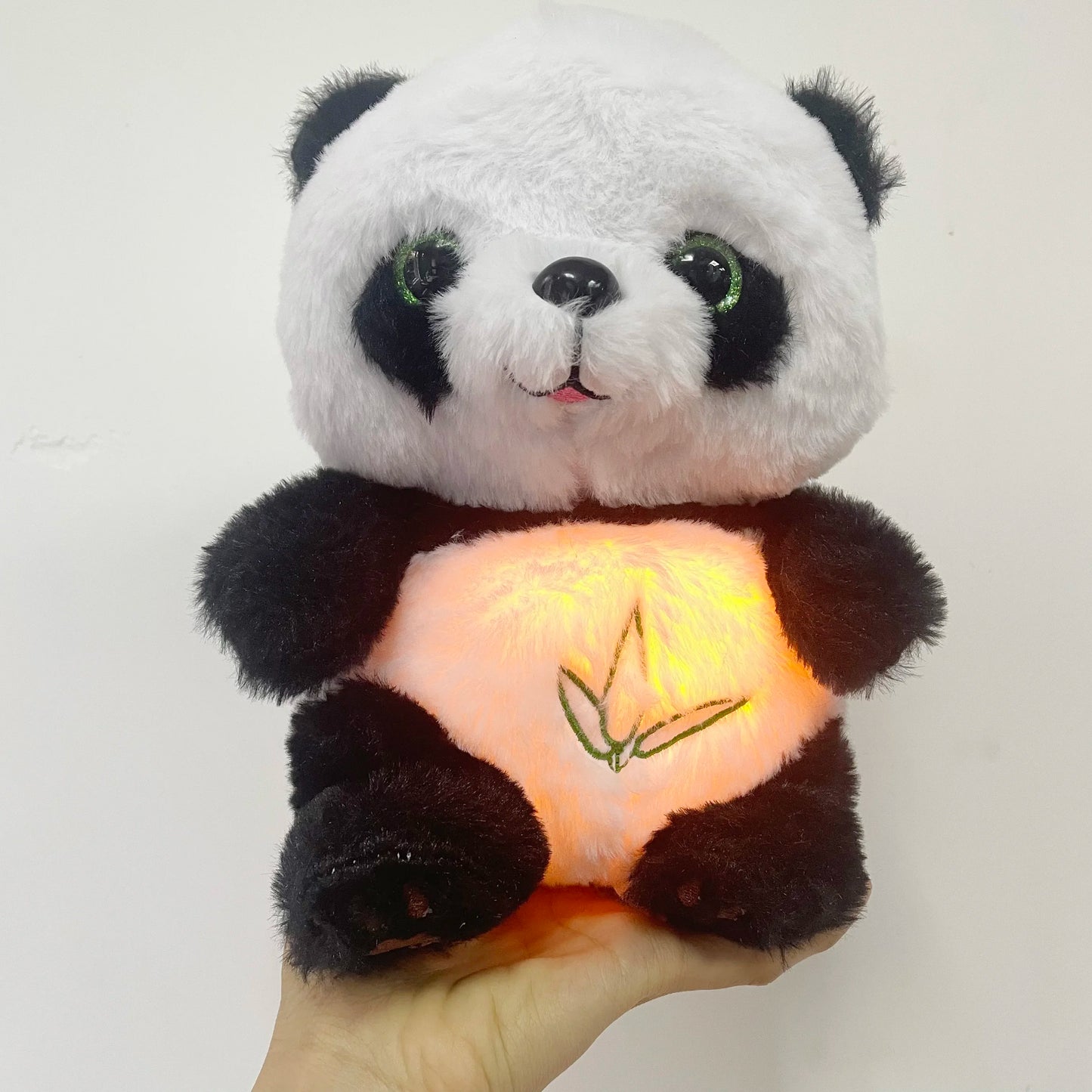 Baby Breathing panda Baby Soothing Plush Doll Toy Baby Kids Soothing Music Sleeping Companion Sound and Light Doll Toy Gift