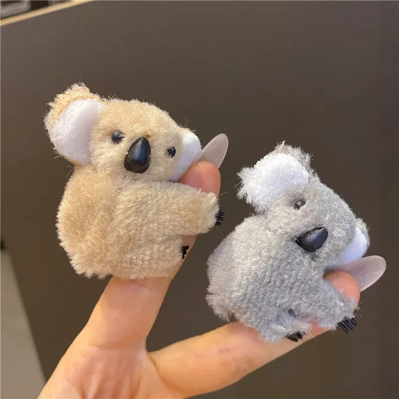 Cute 3D Plush Koala Hairpins & Claws – Soft Cartoon Animal Barrettes for Women & Girls