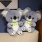 Big Cute Sitting Gray Koala With Leaves Plush Toys Simulation Australia Koala Stuffed Animal Soft Toys For Children Xmas Gifts