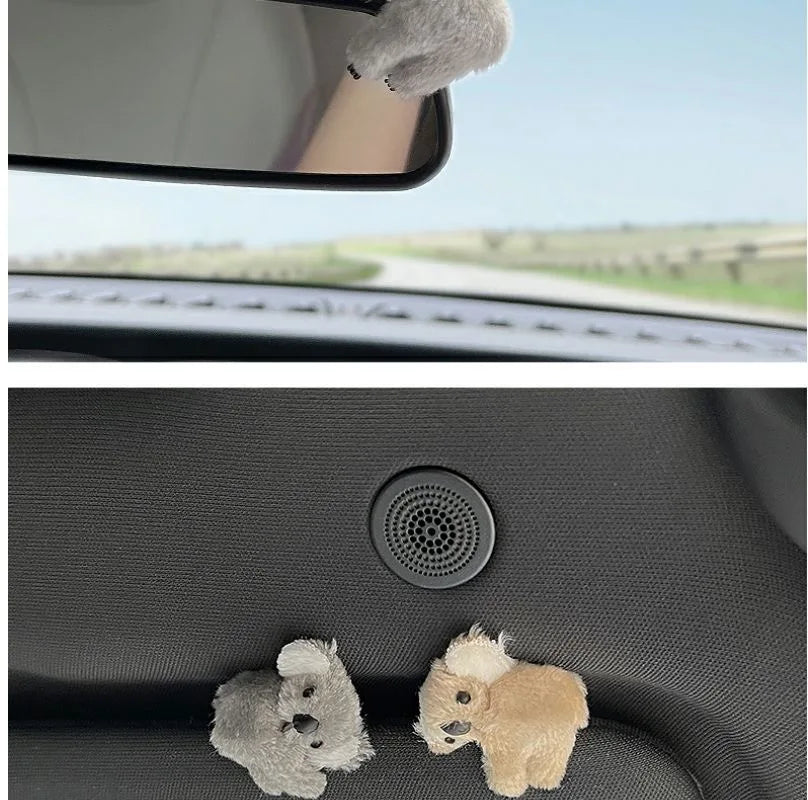 Plush Koala Car Decoration – Cute Rearview Mirror & Sun Visor Accessory Gift