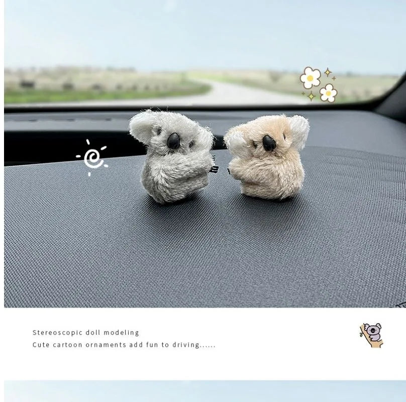 Plush Koala Car Decoration – Cute Rearview Mirror & Sun Visor Accessory Gift