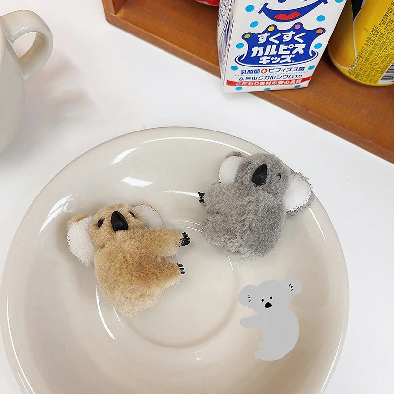 5PCS Fashion 3D Plush Koala Hairpins – Cute Cartoon Animal Hair Clips for Women & Girls